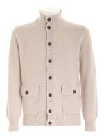 Cardigan color ecr con tasche