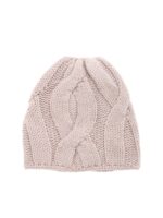 Berretto a trecce in lana rosa