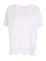 T-shirt relaxed fit bianca con macrame