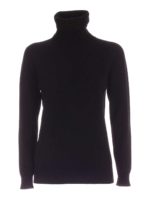 Dolcevita in cashmere e lana merino nero