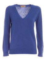 Pullover in cashmere e lana vergine blu