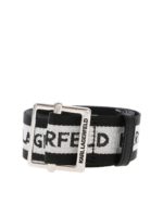 Cintura Karl Logo nera e argentata