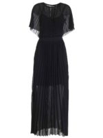 Abito plisse nero con dettaglio logo