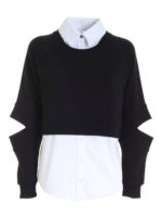 Felpa-camicia nera e bianca