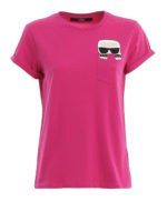 T-shirt Ikonik Karl Pocket con strass