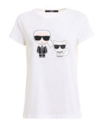 T-shirt Karl  Choupette in cotone bianco