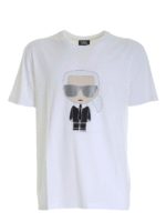 T-shirt bianca con logo Karl