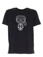 T-shirt nera con stampa Karl