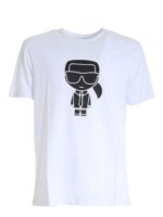 T-shirt bianca con stampa Karl