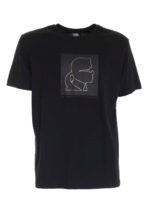 T-shirt nera con logo profilo Karl