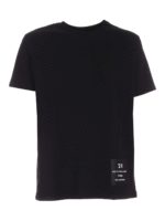 T-shirt nera con etichetta logo