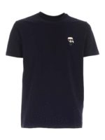 T-shirt blu con patch gommato