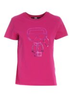 T-shirt fucsia con stampa gommata