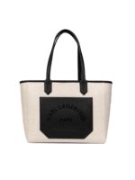 Borsa shopping in canvas color avorio