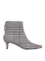 Stivaletti Kara in tartan bianco e nero