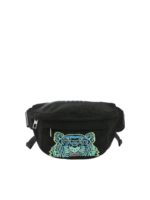 Marsupio nero con ricamo Tiger