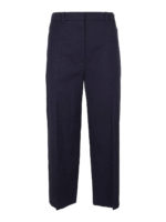 Pantaloni crop in cotone misto lino