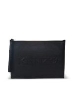 Clutch Kenzo Imprint in pelle martellata nera