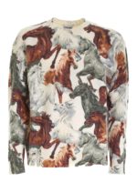 Pullover stampa Chevaux color crema
