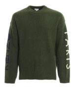 Pull in misto lana a coste inglesi con logo