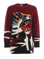Maglione melange con intarsio Tiger