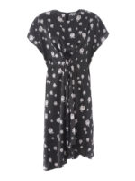 Abito in raso nero a fiori