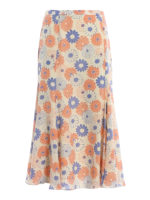 Gonna midi Smock in seta stampata