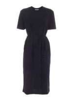 Abito midi nero con ricamo K