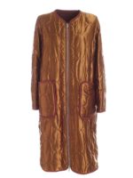 Piumino reversibile color ocra e rosso matton