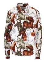 Camicia bianca stampa cavalli