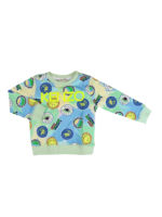 Felpa in cotone con stampe all over