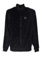 Felpa in velluto con logo nera