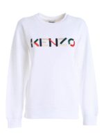 Felpa bianca con logo multicolor