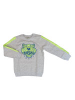 Felpa in cotone con ricamo tigre