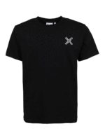 T-shirt in jersey di cotone stampa logo nera
