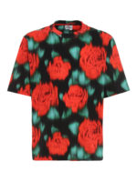 T-shirt con stampa rose tie dye