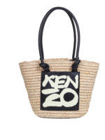 Shopper Basket in rafia e pelle