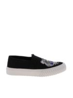 Slip-on nere con ricamo Tiger