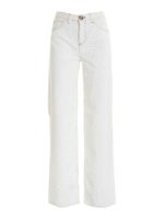 Pantalone palazzo bianco con impunture