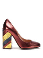 Decollete con tacco a righe