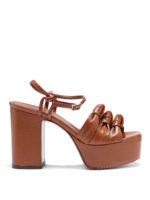 Sandali in pelle con tacco largo