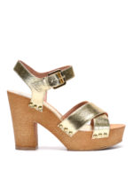 Sandalo in canvas metallizzato