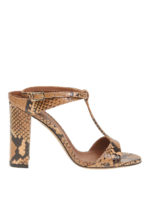 Sandali in pelle con stampa pitonata