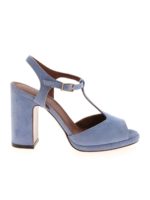 T-strap in suede azzurra