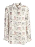 Camicia con stampa case bianca