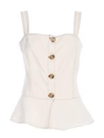 Top bianco con impunture a contrasto