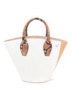 Tote in pelle liscia bicolore