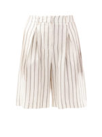 Pantaloncini in misto lino a righe