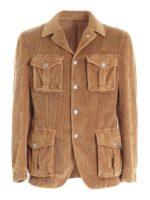 Giacca in velluto corduroy color cammello