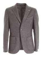 Giacca monopetto marrone melange